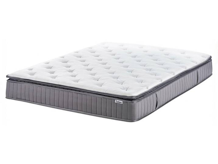 BELIANI Taschenfederkernmatratze 160 x 200 mit Griffen Kühlende Memoryschaum-Füllung Abnehmbarer Bezug Mittelfest Modernes Gesteppt Design