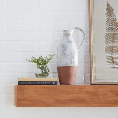 ARCILLA ELEMENTAL White Ceramic Handmade Decorative Vase with Terracotta Accents