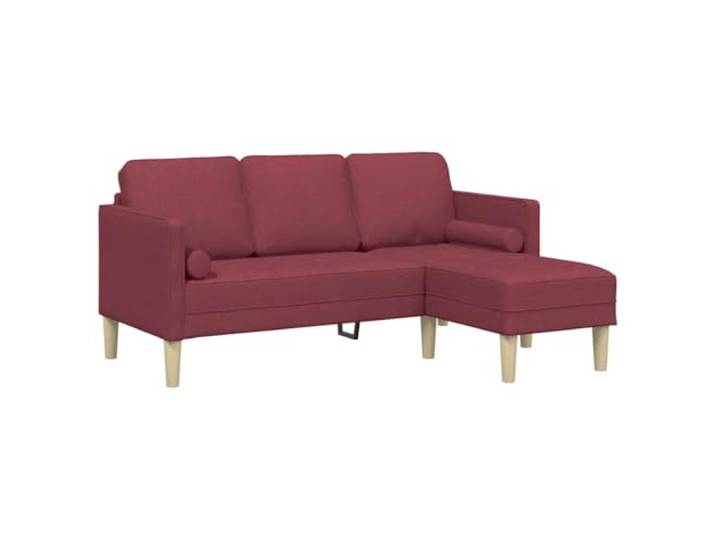 KUTYWEXFM 3-Sitzer Sofa L-Form Modular Ecksofa Couch Weinrot Flexibles modulares Ecksofa mit atmungsaktivem Stoffbezug und stabilem Rahmen für kleine und große Wohnzimmer.
