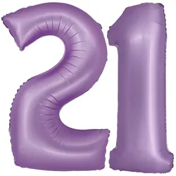 XL Folienballon lavendel Zahl 21