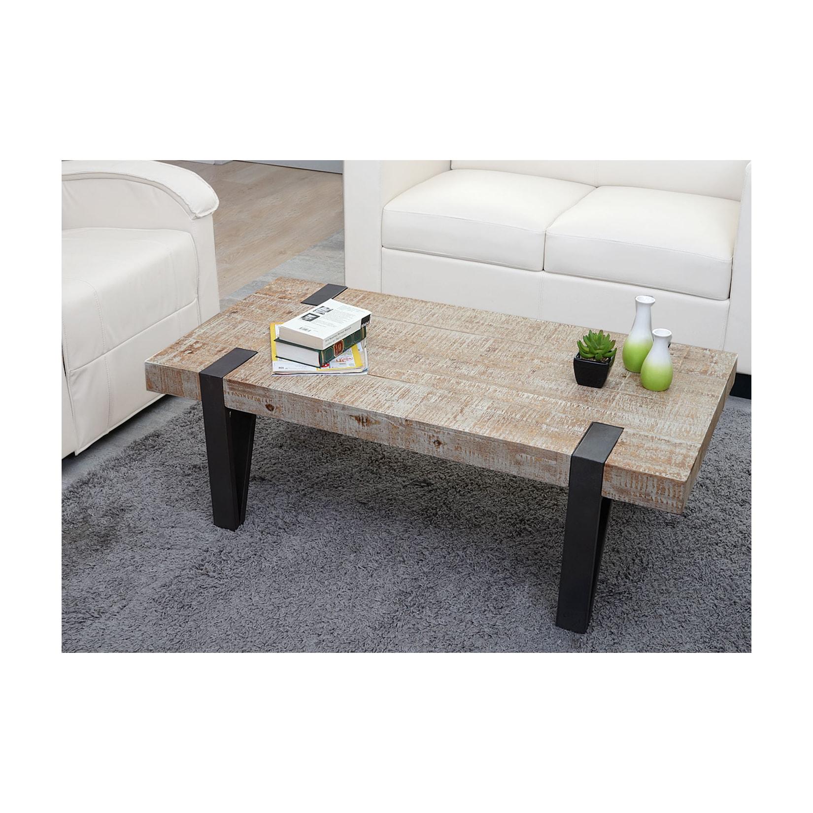 Couchtisch MCW-A15b, Wohnzimmertisch, Tanne Holz rustikal massiv MVG-zertifiziert 40x120x60cm
