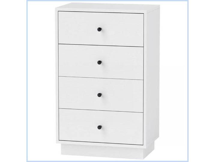 Commode Sideboard à 4 Tiroirs - Design Moderne - Blanc