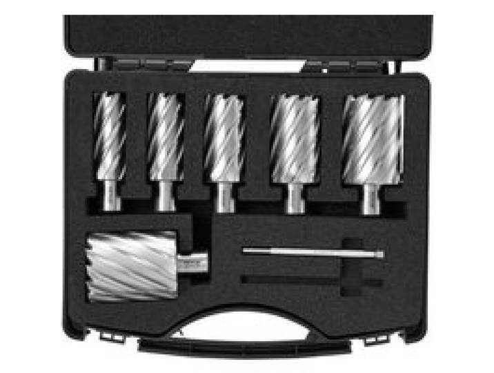 VEVOR Assortiment de Fraises à Carotter 6PCs Fraise Annulaire Attaches Weldon Diamètre 25-50,8 mm Profondeur de Perçage 50,8 mm en Acier Rapide HSS Accessoires pour Perceuse Magnétique Perçage Métaux