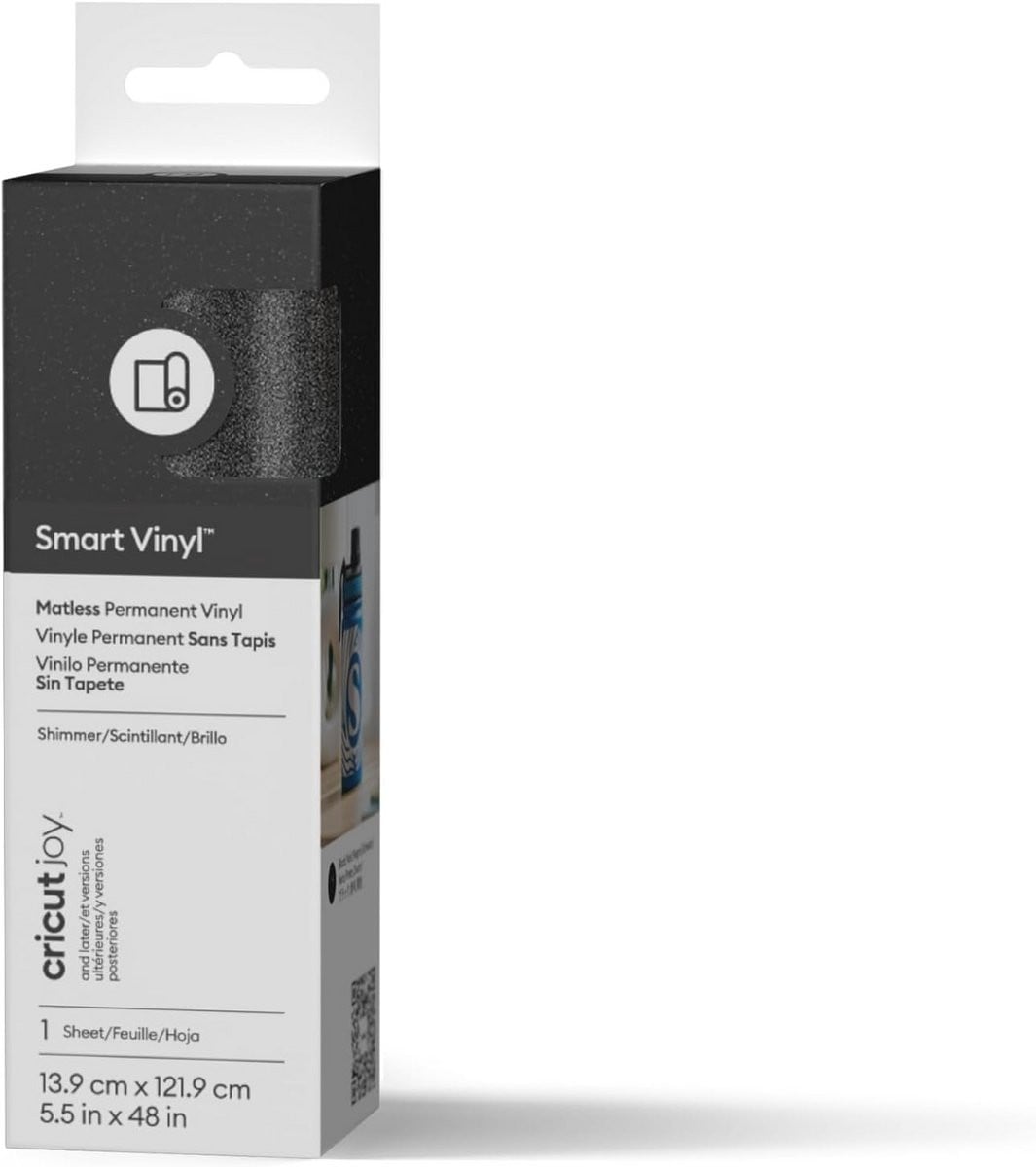 Permanente Smart Vinyl Plakfolie Zwart Shimmer 35x300 cm voor Snijmachine
