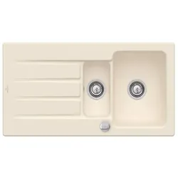 Villeroy & Boch Architectura Einbauspüle 336502FU mit Ablaufgarnitur und Exzenterbetätigung, Ivory