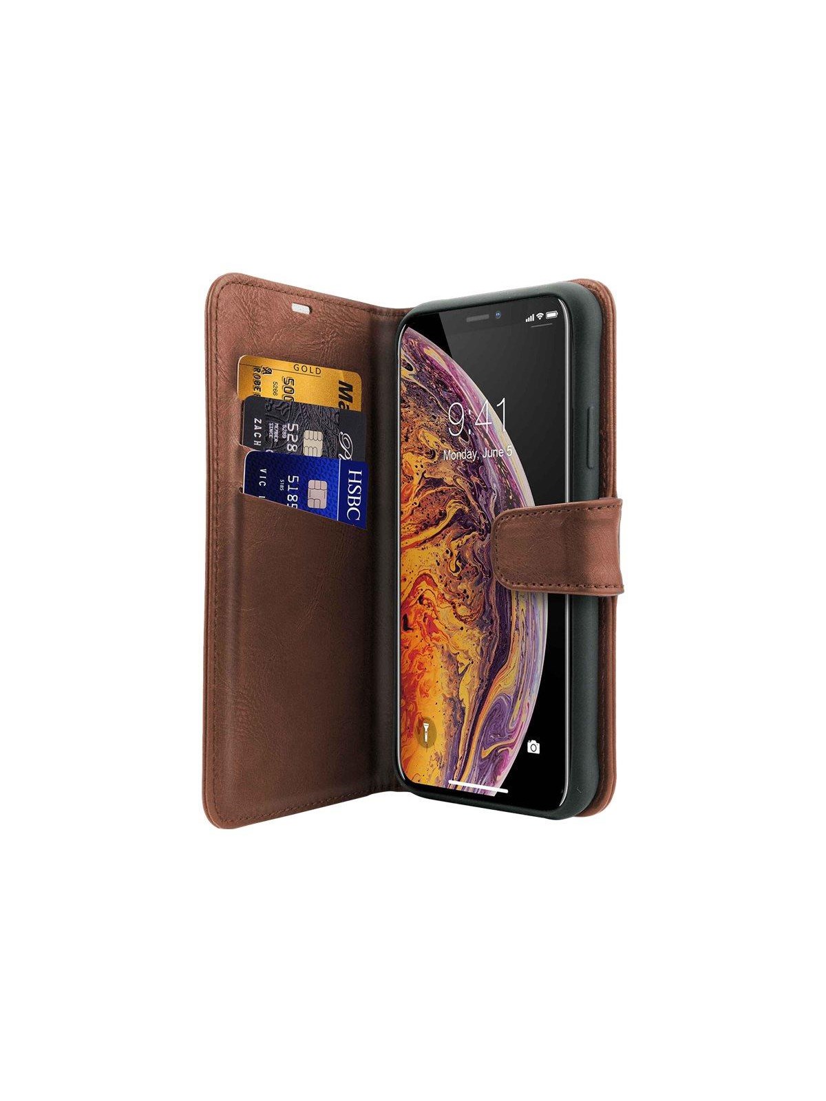 ITSKINS BOOK cover for iPhone XS Max. Brown
