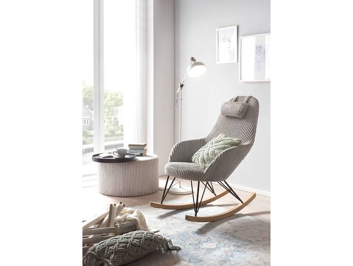 Schaukelstuhl Grau/Grau Cord 102 x 109 x 66cm
