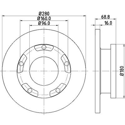Hella 1x Bremsscheibe [Hersteller-Nr. 8DD355113-811] für Ford