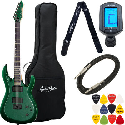 Harley Benton R-446 Green Metallic Bundle Green Metallic Gloss