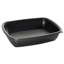 300x Menüschale, PP, schwarz, ungeteilt, 900ml