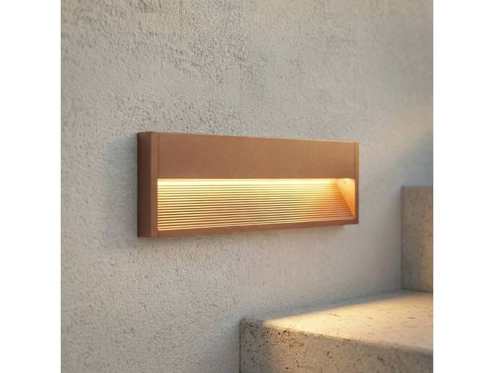 LED Außenwandleuchte Trevin Lucande, braun / rost, Aluminium, Modern