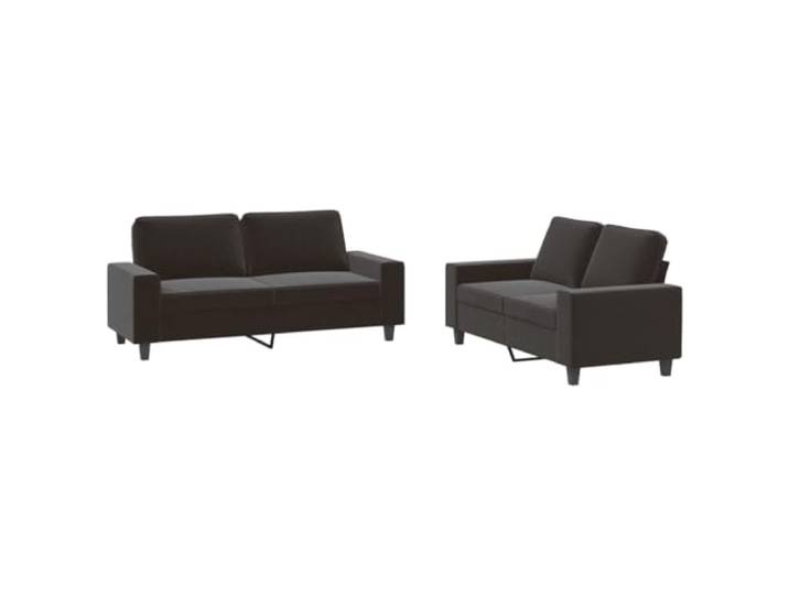 Makastle 2er Set Sofa Couchgarnitur Schwarz Stoff