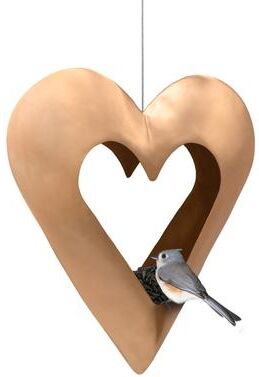 Good Directions Fly Thru Heart Copper Bird Feeder