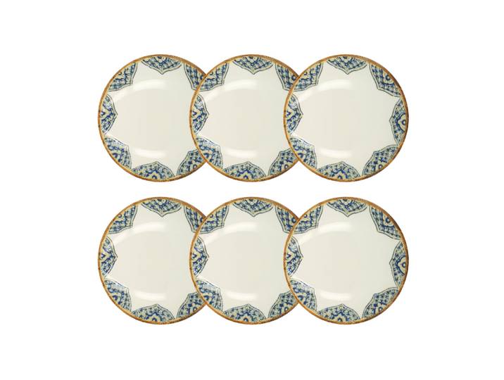Lot De 6 Assiettes Creuses 21cm En Porcelaine\, Calypso