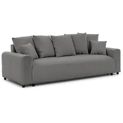 SCHLAFSOFA Calma mit Bettkasten im Bumpy-Design aus weichem Taupe Webstoff