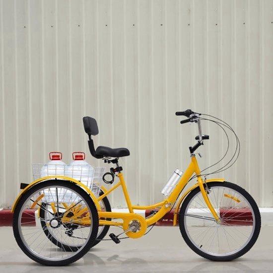 Dreiroller - Dreiroller Fahrrad - 7-Gang - Stahlrahmen - Klappbar - Mit Einkaufswagen
