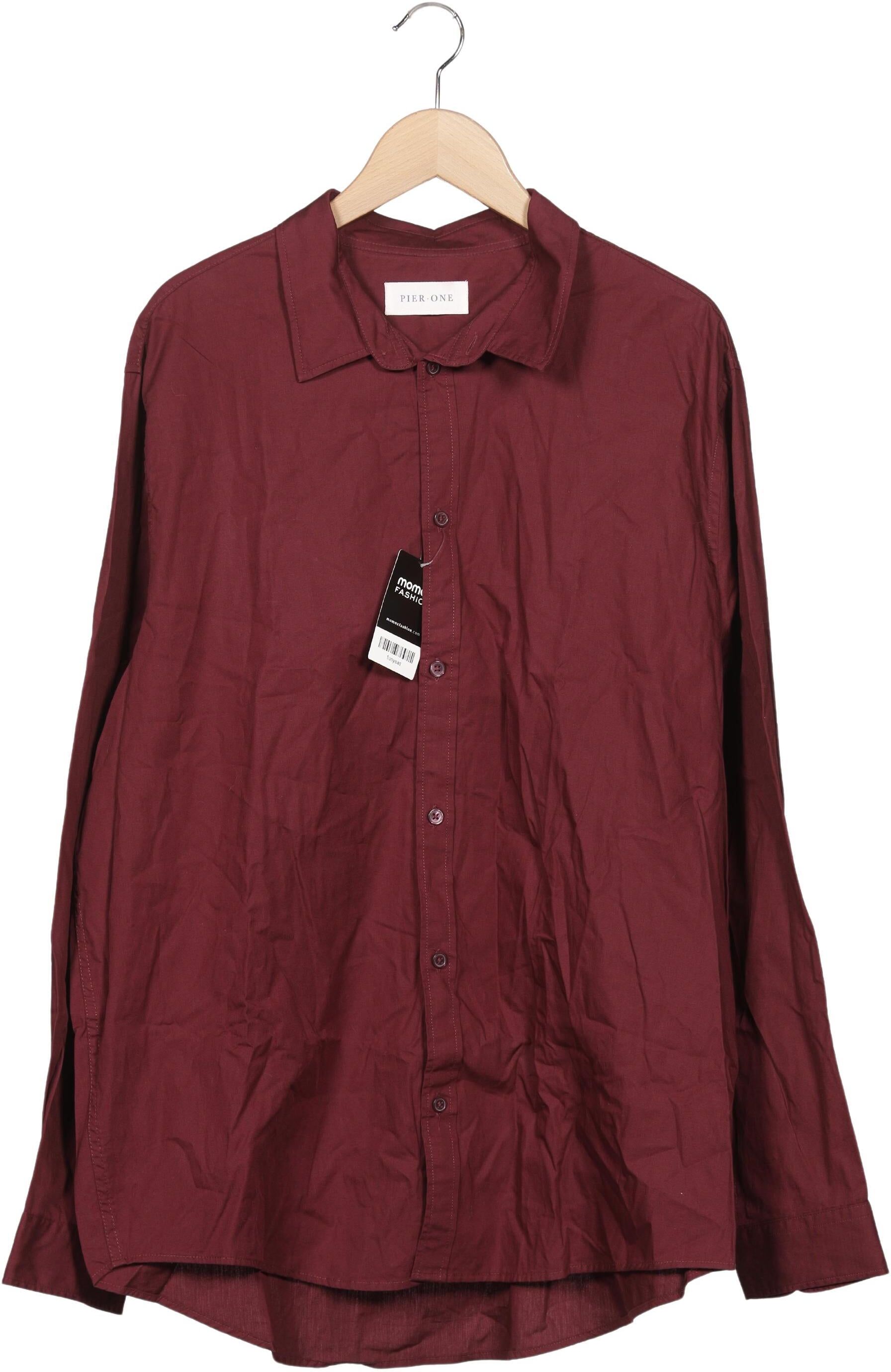 pier one Herren Hemd, Bordeaux, Gr. 3Xl, Baumwolle - Second Hand
