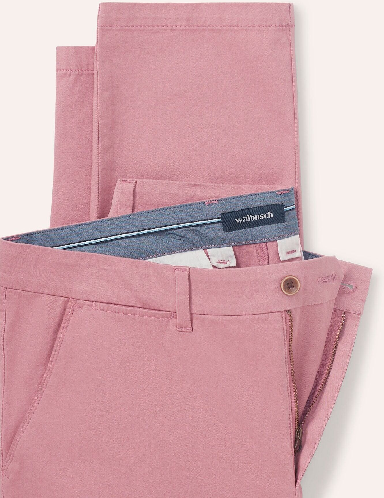Walbusch Elastische Chino aus Baumwolle, Modern Fit#normale Größen#schlanke Größen#untersetzte Größen, Farbe Rosa, 62, Premium-Ausstattung in vielen Größen Herren