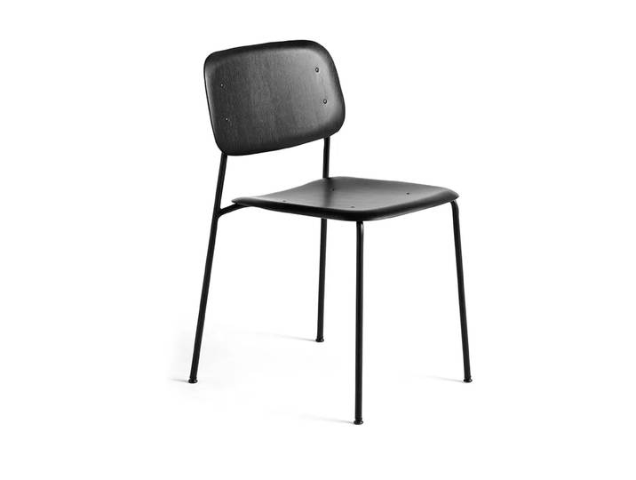 HAY Soft Edge 40 Stuhl Black oak-schwarzes Stahlgestell