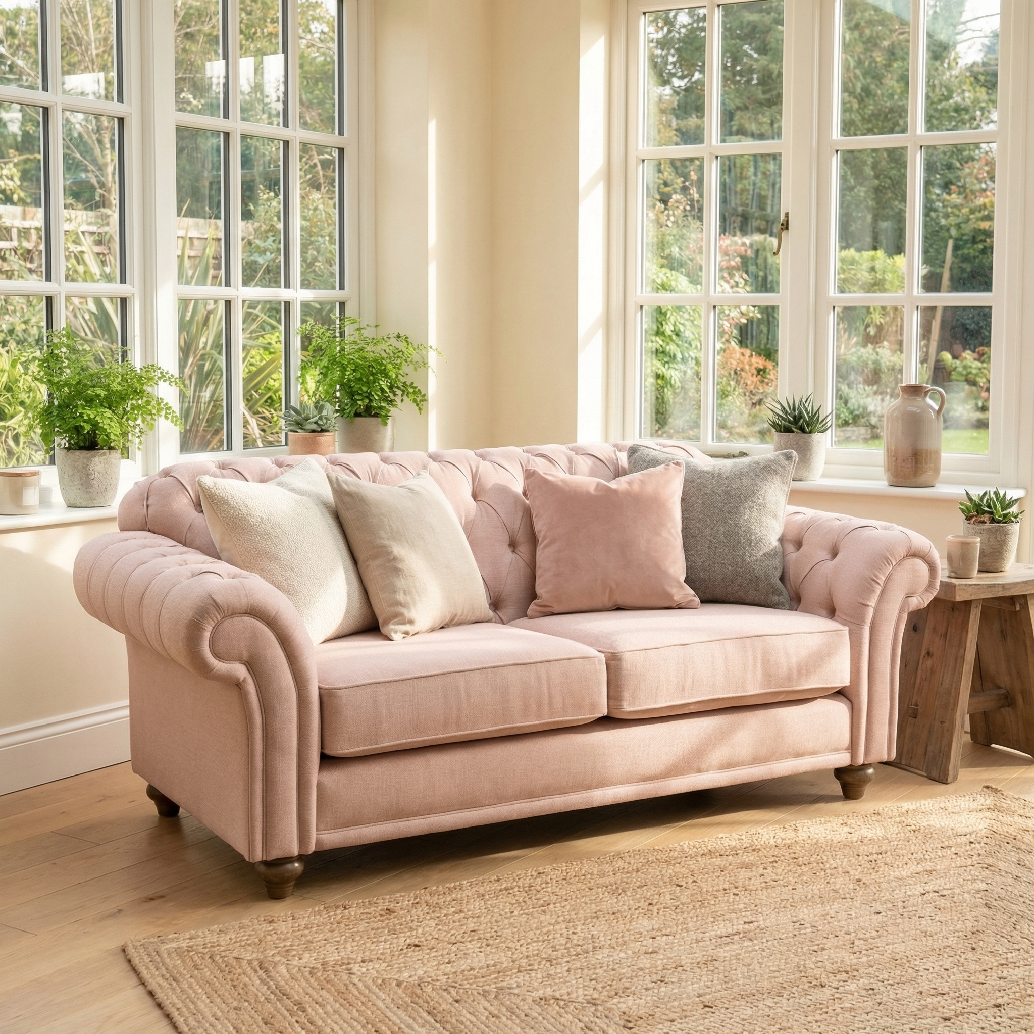 Sofa Style Chesterfield 2 Seat Sofa in Dusky Pink