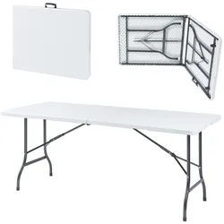 Klapptisch Ljusnarsberg 180x75x72cm Kunststoff Schwarz [en.casa]