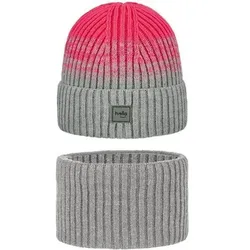 ARECO Kinder Mütze Set (Beanie und Tube) Juniors, Größe ONE SIZE in Grau Grau