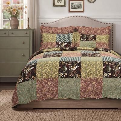 Greenland Home Fashions Hazel Cotton-Rich Quilt Set