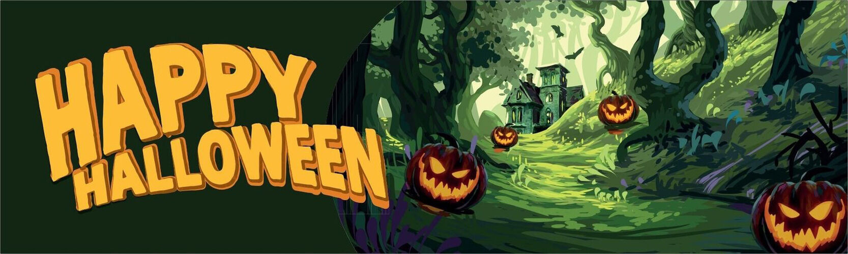 Europalms Halloween Banner, Geisterwald, 300x90cm