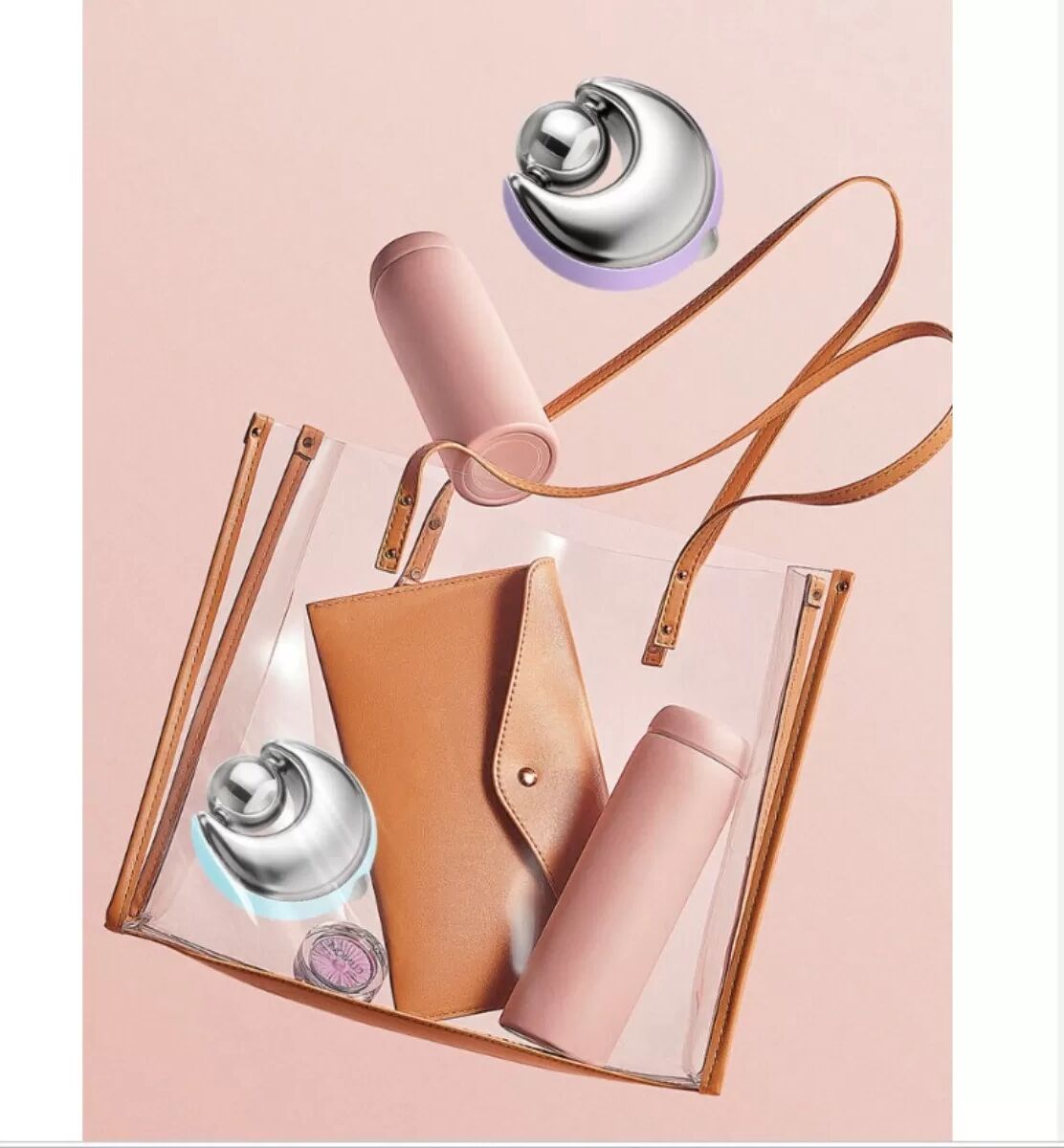 INF Gesichtsroller-Massagegerät – doppelköpfiger Edelstahl V-förmiger Roller für Kieferkontur, Serum-Absorption und Blau