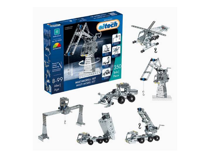 Eitech eitech Multimodell-Set 00905 Metallbaukasten, (Modellbau Spielzeug, 350 St., Bausatz für 6 Modelle), Konstruktionsspielzeug, Made in Germany