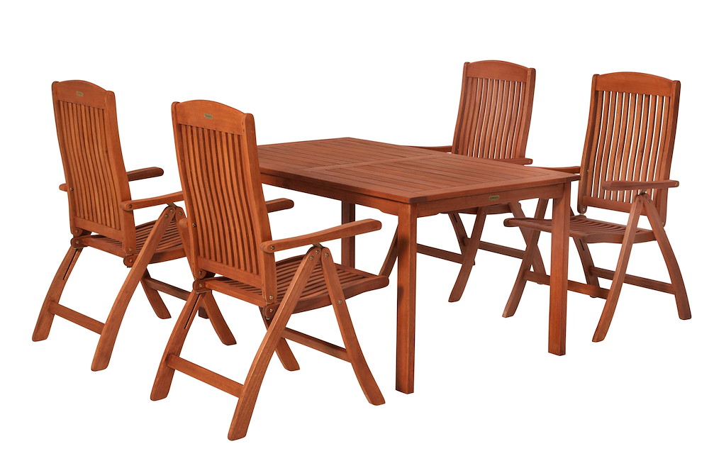 MERXXHANDELS Maracaibo Set 5tlg Eucalyptus Tisch 150 x 90 cm 16980378