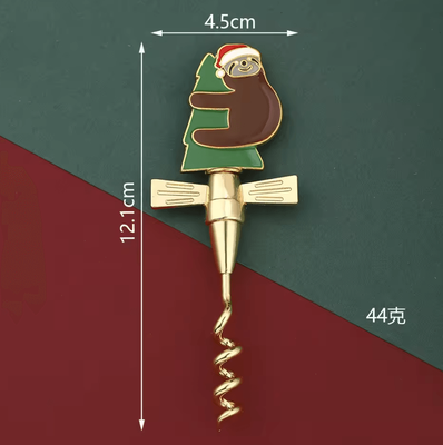 Inspire Curations Christmas Bear & Puppy Wine Bottle Opener Gift Corkscrew bear