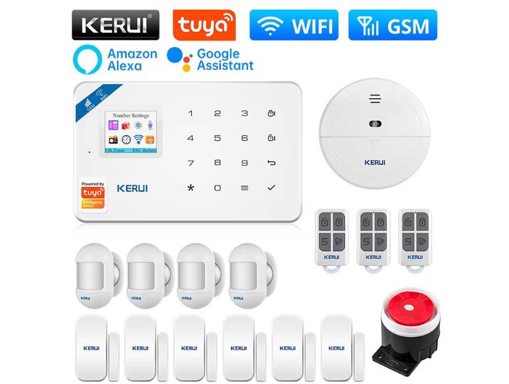 KERUI W181 WIFI alarme intelligente Tuya alarme maison intelligente Protection de sécurité GSM alarme antivol pour maison capteur de mouvement détecteur