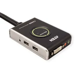 Aten CS682 CS682 KVM-Switch 2-fach, DVI-D, USB, Audio, integrierte Kabel