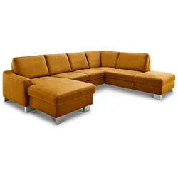 MAISON Wohnlandschaft Atlanta Mikrofaser Zimt