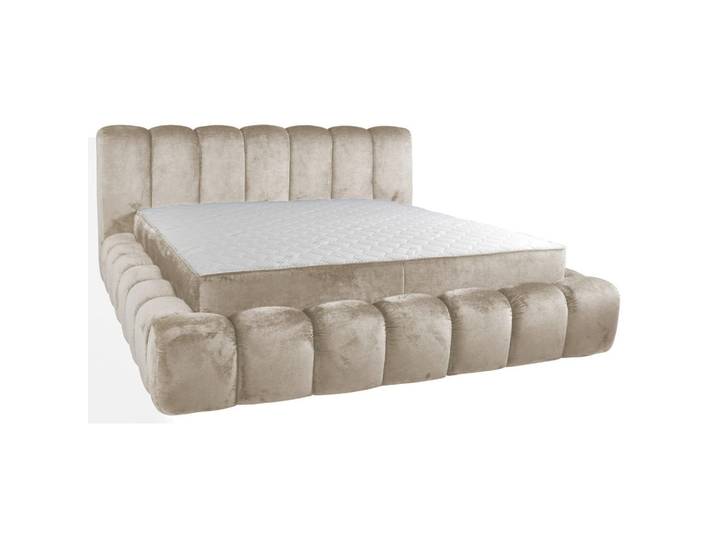 Esposa Polsterbett, Creme, Kunststoff, Birke, 180x200 cm, bodentiefer Einstieg, In verschiedenen Grössen erhältlich, gepolstertes Kopfteil,Federleisten mit Duokappen, Schlafzimmer, Bett, Doppelbetten