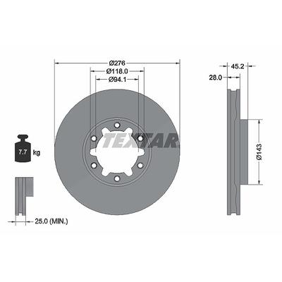Textar Bremsscheibe [Hersteller-Nr. 92338603] für Nissan