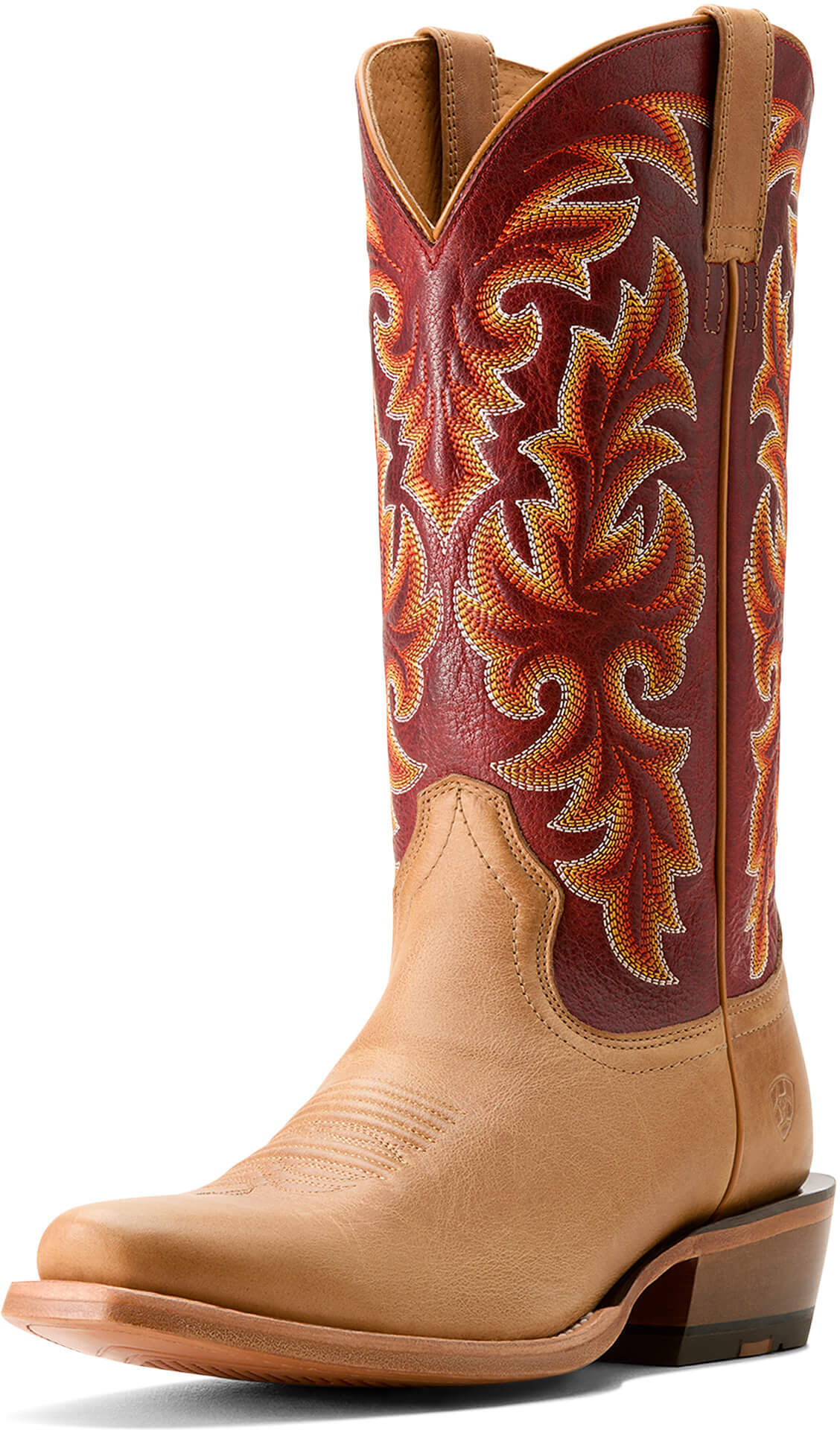 Men's Futurity Champ Cowboy Boots in Flaxen Tan True Red, Size: 8 EE / Wide by Ariat