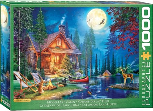EuroGraphics Puzzel 1000 stukjes Moon Lake Cabin Seehaus am Moon Lake