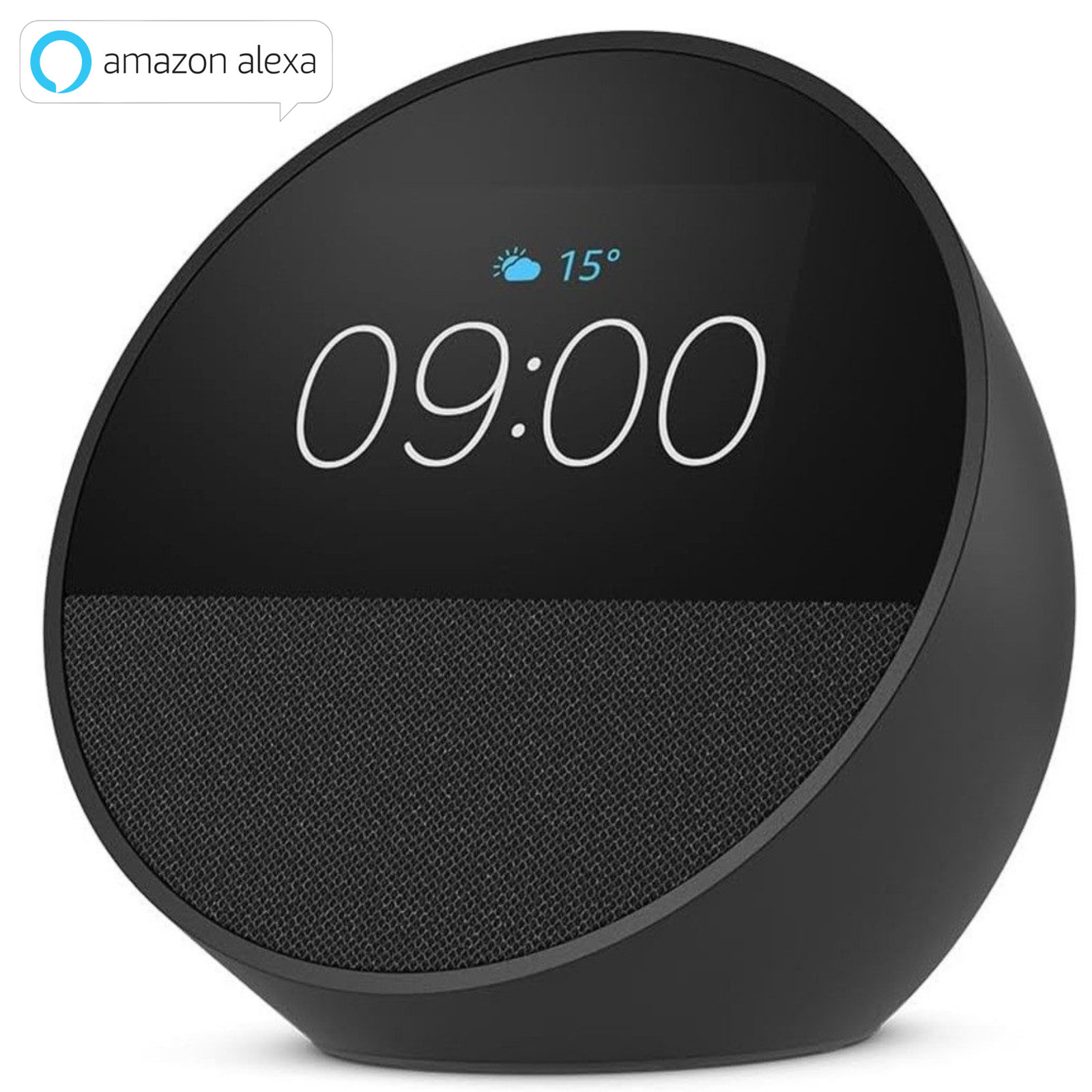 Amazon Echo Spot, antraciet (nieuwste generatie), slimme speaker met Alexa en smart home hub