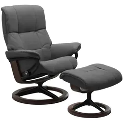 Stressless Sessel mit Hocker Mayfair Signature Leder Grau Batick Grey M (Medium)