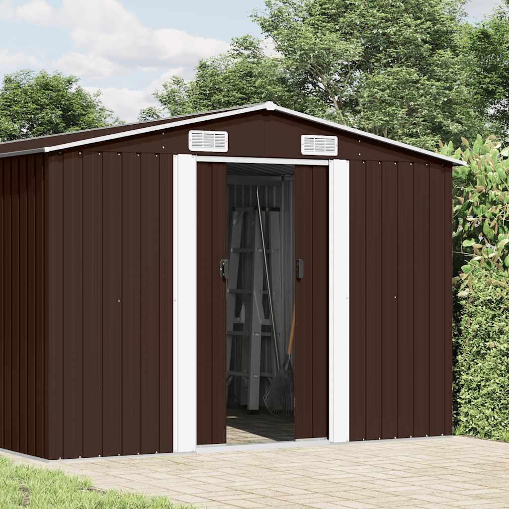 vidaXL Gerätehaus 257x489x181 cm Metall Braun