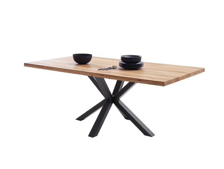Esstisch Massivholztisch 220 cm massiv Wildeiche geölt - DEBA