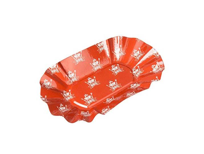 amscan 9901862 4 braadworstschalen BBQ Party, rood, wit