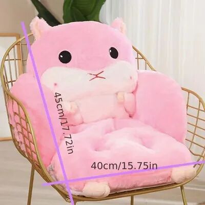 Inspire Daily Merch Comfortable Cute Hamster Themed Plush Cushion Half Surround Backrest Sofa Cushion Skin Friendly And Cozy pink