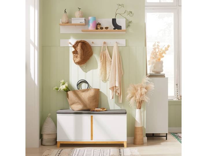 SoBuy FSR117 banc à chaussures avec siège armoire banc avec siège de rangement commode étagère à chaussures avec banc banc