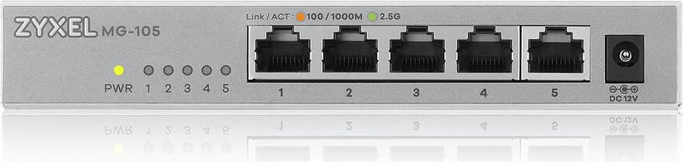 Zyxel XMG-105 Unmanaged 2.5G Ethernet Switch - Grijs