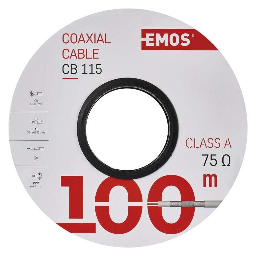 Emos Koaxialkabel CB115, 100m (43038392)