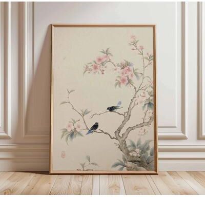 Inspire Essentials Japanese Pine Tree Wall Art Zen Nature Canvas Calm Forest Decor 6 19.69 X 27.56 In