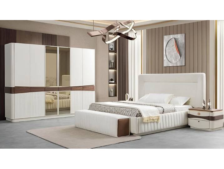 Xlmoebel Komplettschlafzimmer Designer Schlafzimmer Set in elegantem Design mit Stauraum, (5-tlg., Schlafzimmer-Set), Hergestellt in Europa